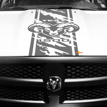 Hemi-logo Aangepaste Versleten Strepen Motorkap Vinyl Decal Sticker voor Dodge Ram 1500_2