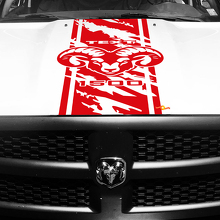 Hemi-logo Aangepaste Versleten Strepen Motorkap Vinyl Decal Sticker voor Dodge Ram 1500_3