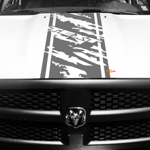Aangepaste Verweerde Streep Motorkap Vinyl Decal Sticker voor Dodge Ram 1500_2