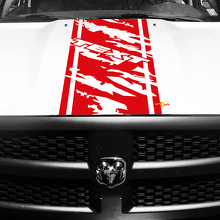 Aangepaste Verweerde Streep Motorkap Vinyl Decal Sticker voor Dodge Ram 1500_3