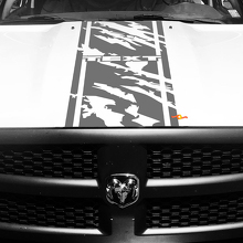 TEXT Torn Twin Border Hood Panel Motorkap Vinylsticker voor Dodge Ram 1500_2