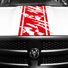 TEXT Torn Twin Border Hood Panel Motorkap Vinylsticker voor Dodge Ram 1500_3