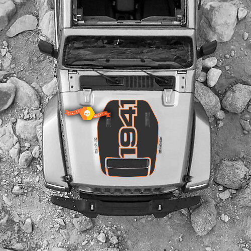 Kap voor 2021 2022 2023 Jeep 1941 Edition Wrangler Rubicon Sticker Graphics Vinyl SupDec Design
