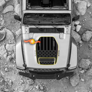 Kap Voor 2021 2022 2023 Jeep Wrangler Rubicon Sticker Grafische Vlag USA Vinyl SupDec Ontwerp
