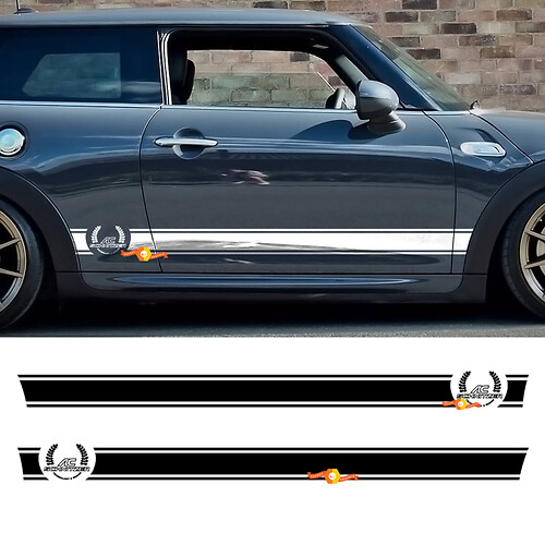 AC Schnitzer-stijl strepen zijvinyl decal sticker voor MINI Cooper