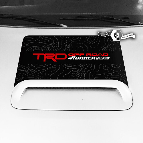 Toyota 4runner TRD Off Road Hood Scoop Sticker Decal Grafische Topografische Kaart 4 Kleuren 2020 2021 2022 2023
