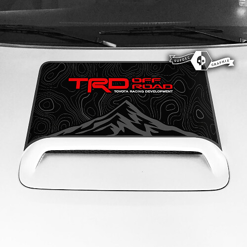 Toyota 4runner TRD Off Road Hood Scoop Sticker Decal Grafische bergen topografische kaart 3 kleuren 2020 2021 2022 2023
