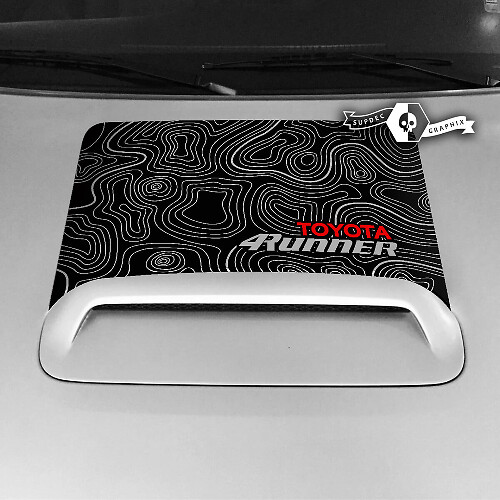 Topografische Kaart Motorkap Luchtinlaat Vinyl Sticker Voor Toyota 4Runner 2020-2023
