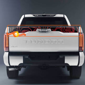 Achterklep Toyota Tundra 2023 TRD Off Road Topografische Kaart Vinyl Stickers Sticker 2 kleuren
