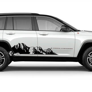 Paar 2023+ Jeep Grand Cherokee Trailhawk Doors Mountains grafische sticker
