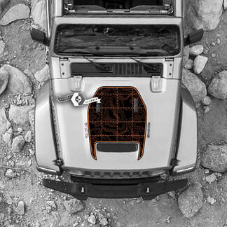 Hood sticker met topografische kaart Topo sticker graphics vinyl voor Jeep Wrangler Rubicon JL
