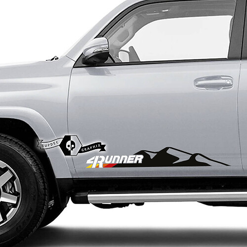 2 x 4Runner 2023 zijdeuren Vinyl Mountain Decals Stickers voor Toyota 4Runner TRD 2 kleuren
