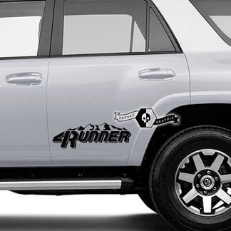 2 x 4Runner 2023 + Deuren Vinyl Logo Mountain Decals Stickers voor Toyota 4Runner TRD
