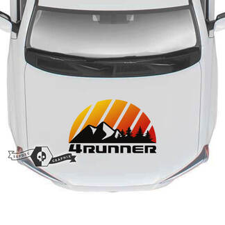 Hood 4Runner 2023 Old School Sunset Vinyl Mountains Forest Decals Stickers voor Toyota 4Runner TRD Kleuren
