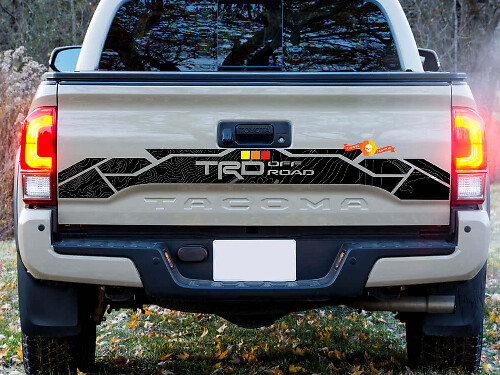 TRD Topografische Stijl Achterklep Vinyl Decal Sticker voor Toyota Tacoma 2016-2024