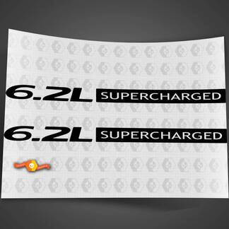 2x 6.2L Supercharged hood scoop schets stickers
