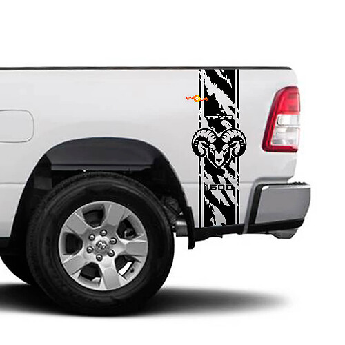 Hemi Versleten Stijl Streep Zijwand Vinyl Decal Sticker voor Dodge Ram 1500