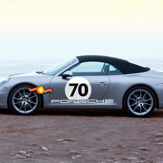 Porsche Heritage Design voor de nieuwe 911 Speedster Side Doors Stripes Kit Decal Sticker Bold
