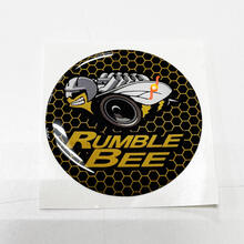 Rumble Bee Honeycomb Yellow Fuel Door Insert embleem koepelvormige sticker sticker voor Challenger Dodge
 2