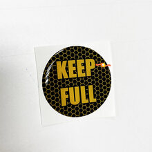 Houd volledige honingraat gele brandstofdeur inzet embleem koepelvormige sticker sticker voor Challenger Dodge
 3
