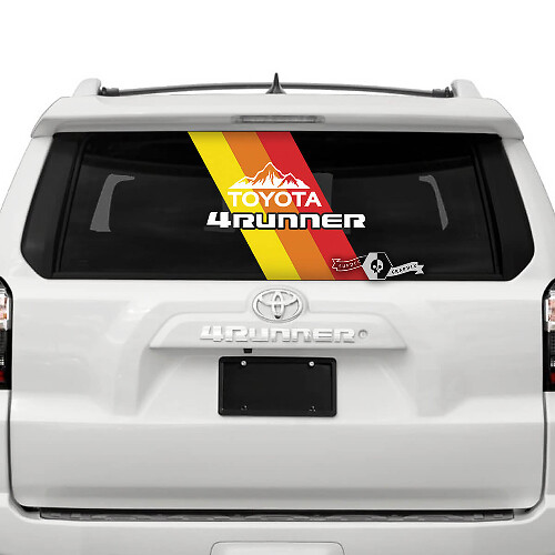 Retro Strepen Bergen Achterruit Vinylstickers Voor Toyota 4Runner 2013-2023