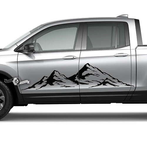 Paar Honda Ridgeline Mountains vinyl body Doors Decal Sticker Graphics
