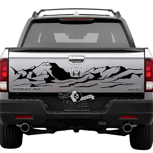 Achter Honda Ridgeline Mountains Vinyl Achterklep Sticker Sticker Graphics
