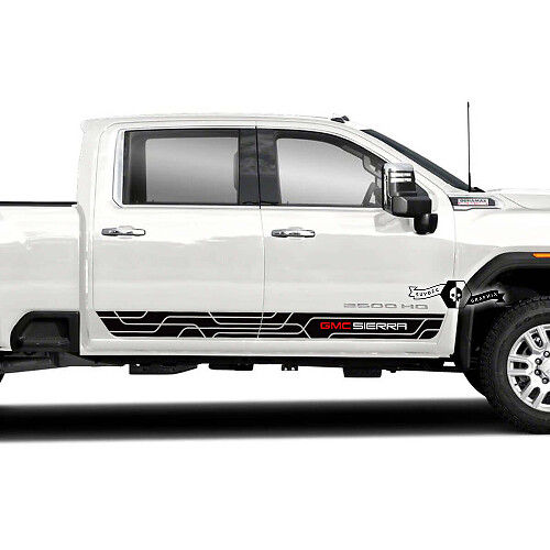 Gemerkt Deur Zijstroken Vinyl Decal Kit voor GMC Sierra 2500HD