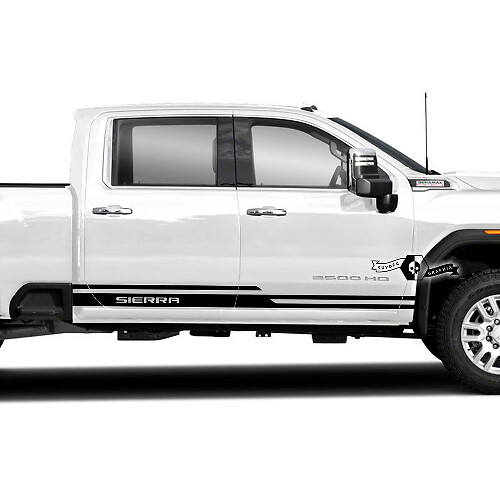 Sierra Lettering Side Stripes Vinyl Decal Kit voor GMC Sierra 2500HD
