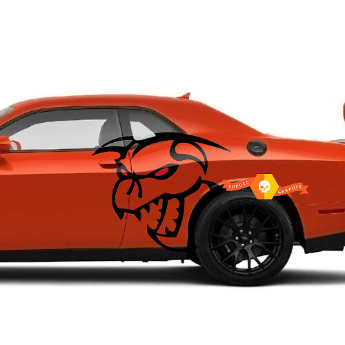 Hellcat Demon Style spatbord vinyl decal kit voor Dodge Challenger Charger
