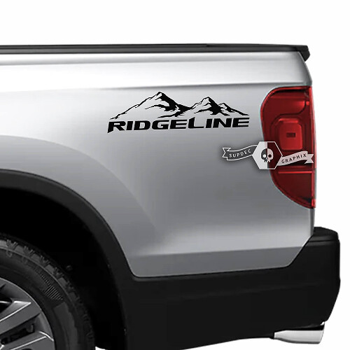 Ridgeline Mountains Bed Side Vinyl Decal Paar voor Honda Ridgeline 2023