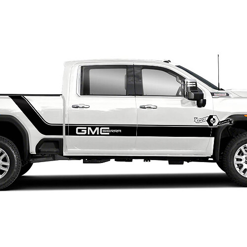 GMC-lettering gebogen zijstrepen vinyl decalset voor GMC Sierra 2500HD