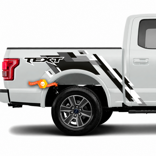 Aangepaste tekst camouflages zijbeddeuren en achterklep sticker vinyl graphics voor musclecar Ranger vrachtwagen power truck