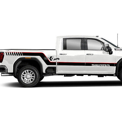 Sierra Gebogen Zijstrepen Vinyl Decal Kit voor GMC Sierra 2500HD 2022