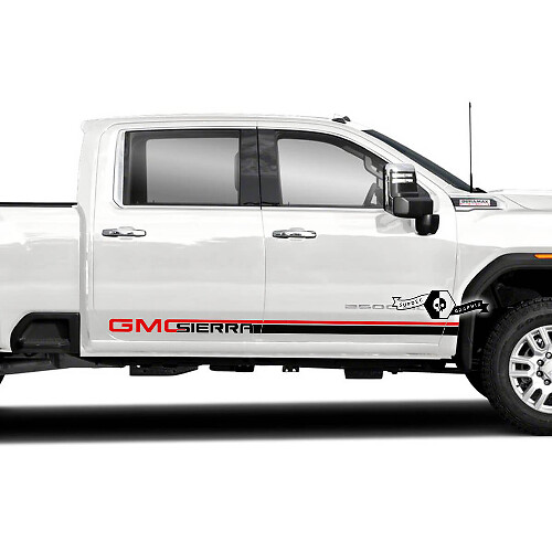 Dubbelzijdige Deurstreep Vinylstickers Set voor GMC Sierra 2500HD
