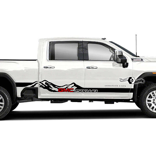 Mountains Style Zijstrepen Vinyl Sticker Decal Voor GMC Sierra 2500HD 2022
