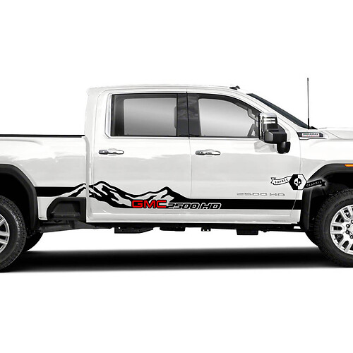 Paar GMC Sierra 2500HD 2022 Side Logo Bergdeuren Vinylstrepen Sticker Sticker Decal voor GMC Sierra Panel Graphics 2 kleuren
