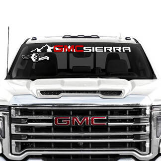 Voorruit GMC Sierra 2500HD Logo Mountain Vinyl Decal voor GMC Sierra Graphics 2 kleuren
