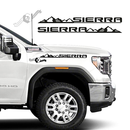 Paar GMC Sierra 2500HD 2022 2023 Bergen Side Hood Fender Vinyl Strepen Sticker Sticker voor GMC Sierra Graphics
