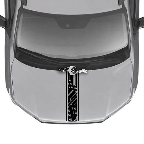 Hood Honda Ridgeline Stripe 2020 2021 2022 2023 Topografische kaart Center Vinyl Decal Stickers Sticker Graphics SupDec Design
