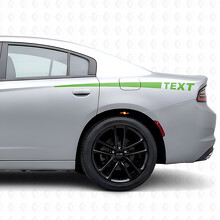 Persoonlijke tekst met strepen zij vinyl sticker voor Dodge Charger 2015-2026_3