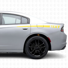 Persoonlijke tekst met strepen zij vinyl sticker voor Dodge Charger 2015-2026_5