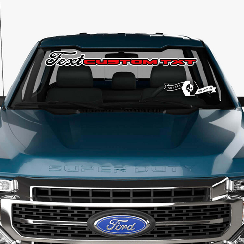 Voorruit Musclecar Super Duty 2023 Logo Decals Stickers Graphics Vinyl 2 kleuren
