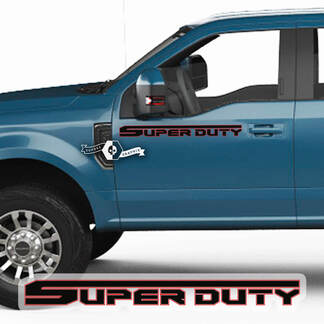 Paar Ford Super Duty 2023 logo deuren stickers zijstickers grafische vinyl strepen 2 kleuren
