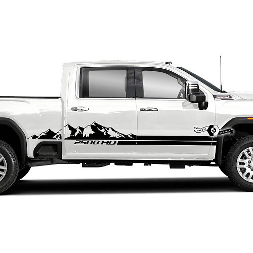 Mountain Style Zijstrepen Vinyl Decal Kit voor GMC Sierra 2500HD