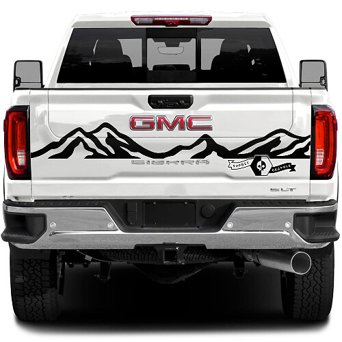 Vinylsticker met bergen voor achterklep GMC Sierra 2500HD 2022-2023
