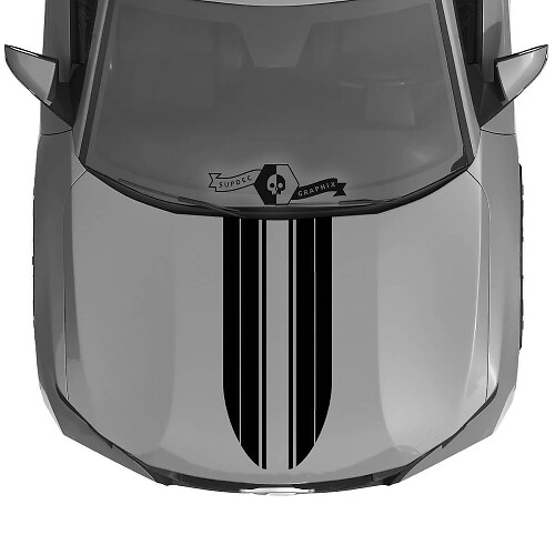 Vinylsticker met dubbele strepen voor motorkap voor Hyundai Santa Cruz