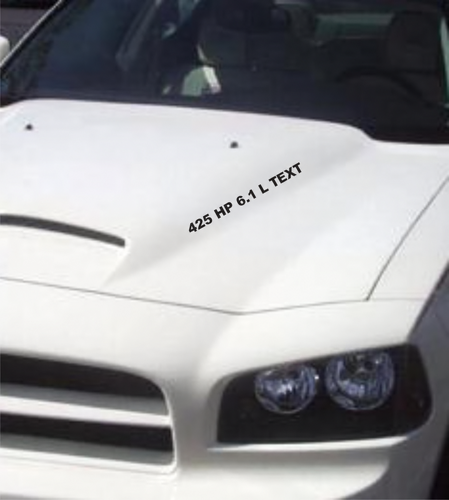 425 PK 6.1L Aangepaste Tekst Lettering Motorkap Vinyl Decal Sticker voor Dodge Charger