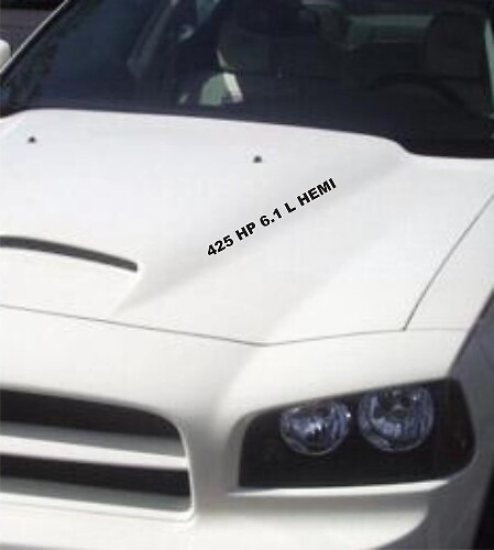 425PK 6.1L HEMI Motorkaplettering Vinylstickers voor Dodge Charger Challenger Ram SRT8