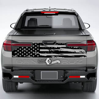 Achterste Honda Ridgeline 2023 lijnen USA vlag vernietigd vinyl achterklep sticker sticker graphics
